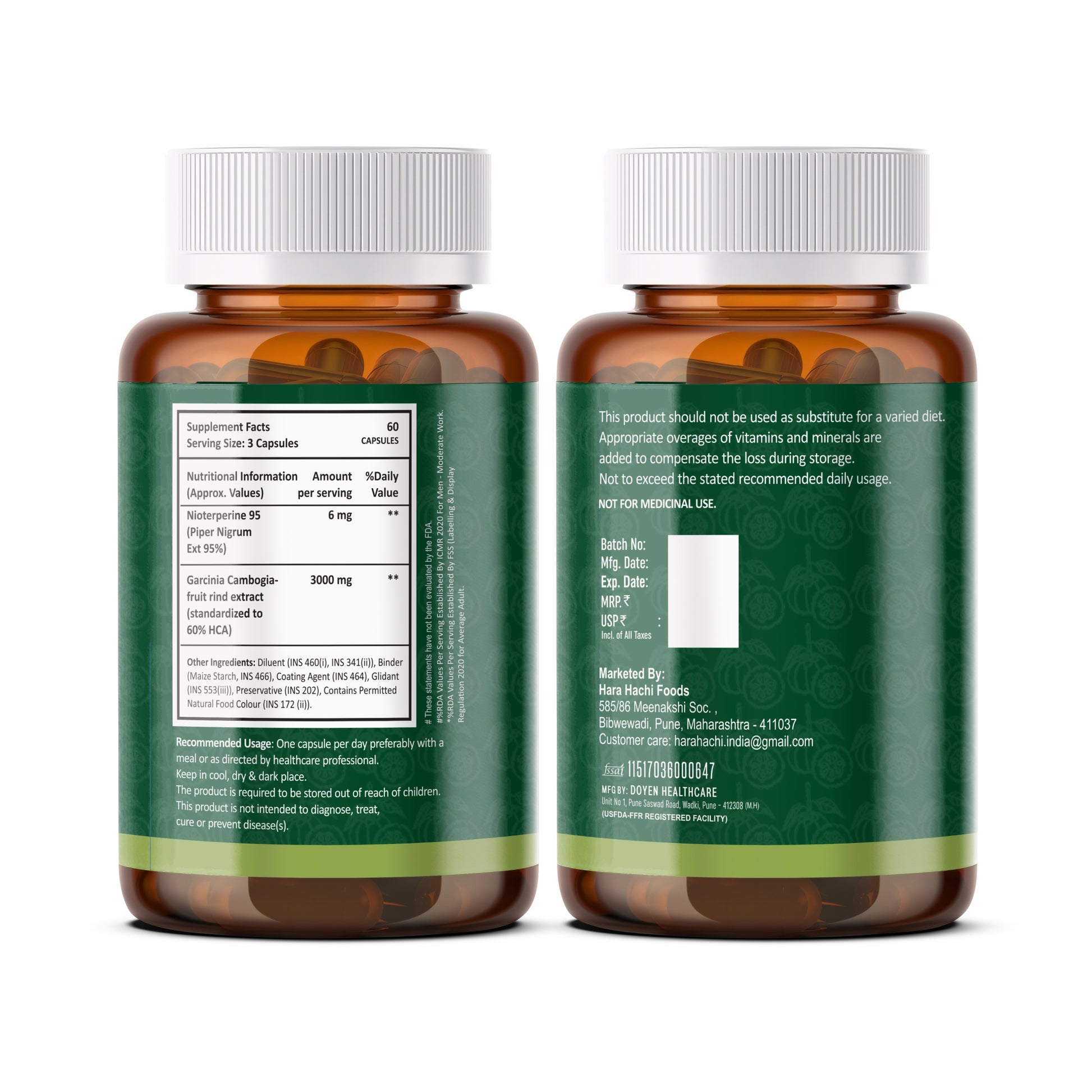 3000 MG GARCINIA CAMBOGIA WITH PIPERINE