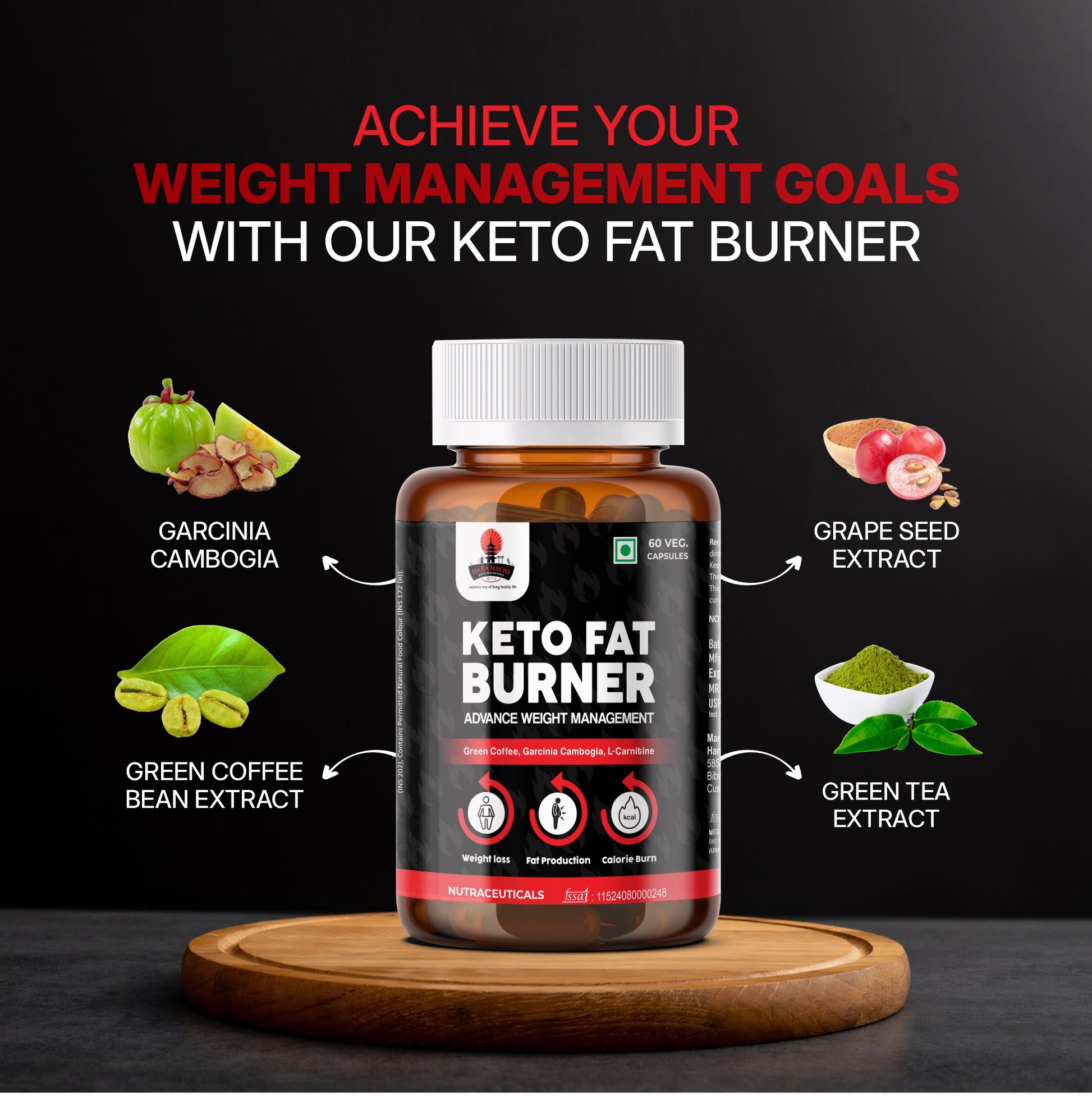 GARCINIA CAMBOGIA, GRAPE SEED, GREEN COFFEE, GREEN TEA IN KETO FAT BURNER